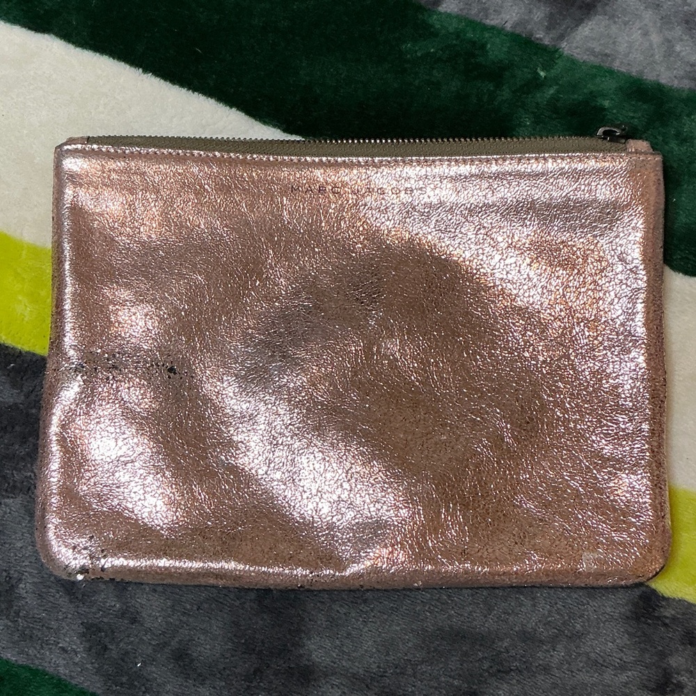 Marc Jacobs Leather Metallic Pink Clutch